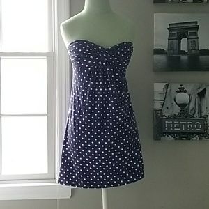 Polka bot strapless top